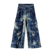 Denim Cargo Bukser Unisex Indigo Blå