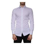 Hvid Slim Fit Stretch Skjorte