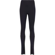 Sort Zip Leggings Afslappet Stil