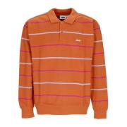 Stribet Fleece Polo Sweatshirt