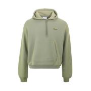 Grøn Hoodie Loose Fit Sweater