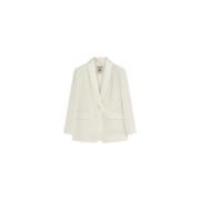 Creme Uld Blazer Jakke