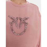 Love Birds Broderet Pink Sweatshirt