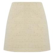 Uld Tweed Mini Nederdel Lurex Detaljer