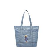 Denim Polo Bear Tote Taske