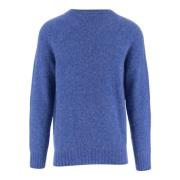 Blå Uld Crew Neck Sweater