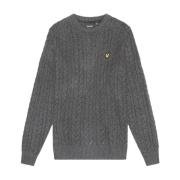 Klassisk Cable Knit Crew Neck Sweater