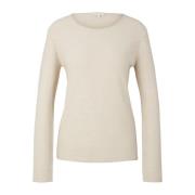 Ribstrikket rund hals sweater regular fit