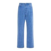 Bleached Coated Denim Jeans Cobalt