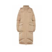 Beige Aftagelig Puffer Frakke