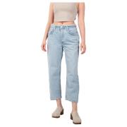 DAHLIA Bow Leg Baby Roll Jeans