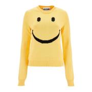 Smiley Mønster Crew Neck Strikvarer