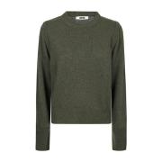 Kashmir grøn rund hals sweater