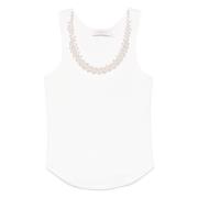 Perle Krystal Elfenben Tank Top