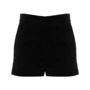 Sort Corduroy High-Waisted Shorts