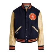 Vintage Varsity Inspireret Læderuldjakke