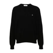 Sort sweater med Orb-logo broderi