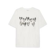 Hjerte Print Hvid T-shirt