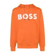 Orange Logo Hættetrøje Sweater Bomuld