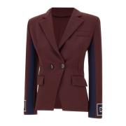 Bordeaux Blazer med Asymmetrisk Lukning