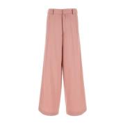 Rosa Wide-Leg Uld Bukser