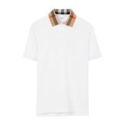 Hvid Vintage Check T-shirt Polo