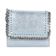 Elegant Metallic Blue Chain Wallet