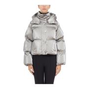 Kort Metallic Puffer Jakke