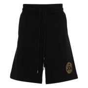 Sorte bomuldssporshorts med V-emblem