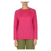 Uld Raglan Sweater i Fuchsia