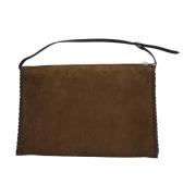 Brun Ruskind Clutch Taske