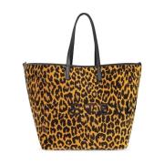 Leopard Print Tote Bag i Brun