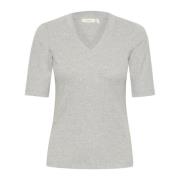 Granit Melange V-Hals T-Shirt