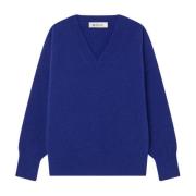 Klassisk V-halsstrik Indigo Sweater