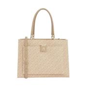 Beige Håndtaske Mono Satchel