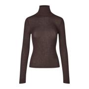 Slim Fit High Neck Long Sleeve Top