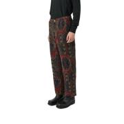 Rød Multi Fadi Pant med Jacquard Mønster