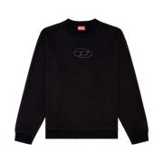 Sort Sweatshirt med Cut-Out Logo