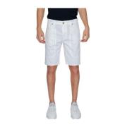 Hvide bomuldsblandede Bermuda shorts