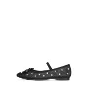 Sort Mesh Ballet Flats med Rhinestones