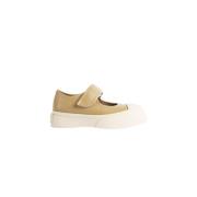 Beige Læder Mary Jane Sneakers