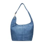 Denim Bucket Taske med Magnetlukning