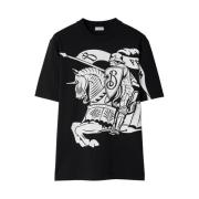 Sort/Hvid Equestrian Knight Print T-shirt