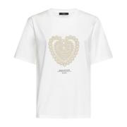 Hjerte Hæklet Applique T-shirt