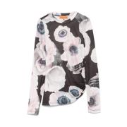 Sort Blomstret Sweater