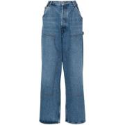 Blå Denim Wide Leg Jeans