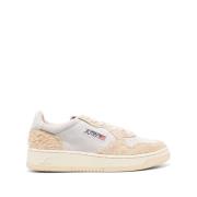 Hvid Beige Læder Ruskind Sneakers