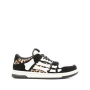 Leopard Print Sneakers med Suede Trim