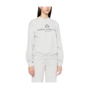 Heather Grey Logo Print Crew Neck Sweater