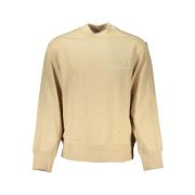 Beige Logo Sweatshirt Rund Hals